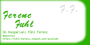 ferenc fuhl business card